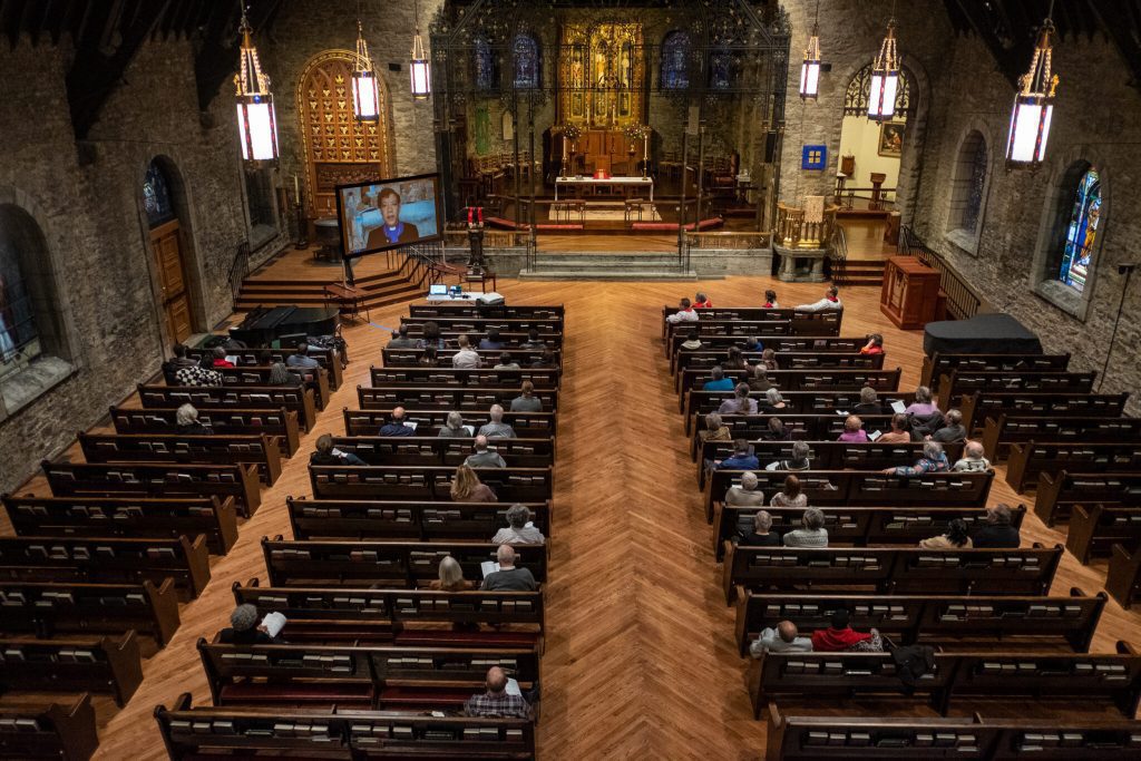 Watching Bishop Kym Lucas' sermon video