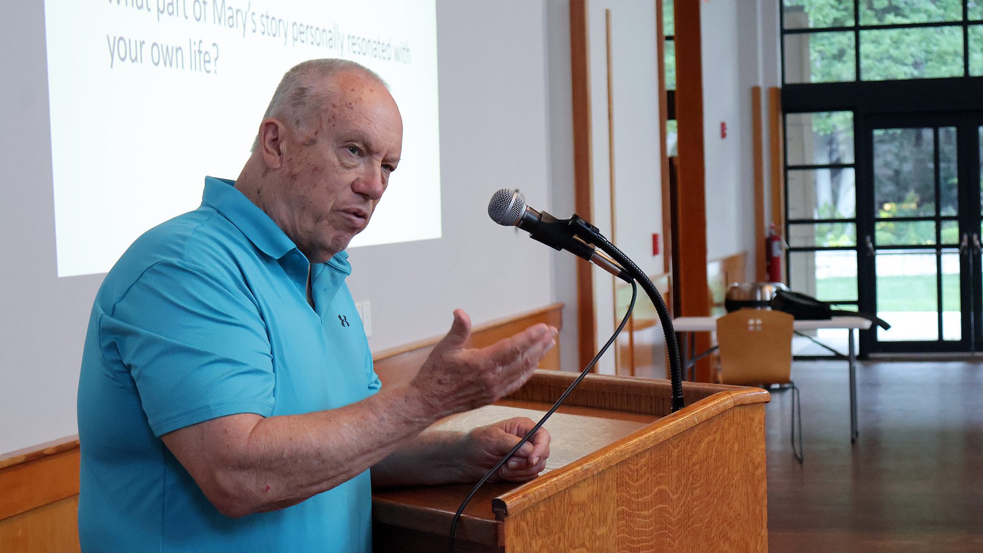 Brad Karelius giving a speech