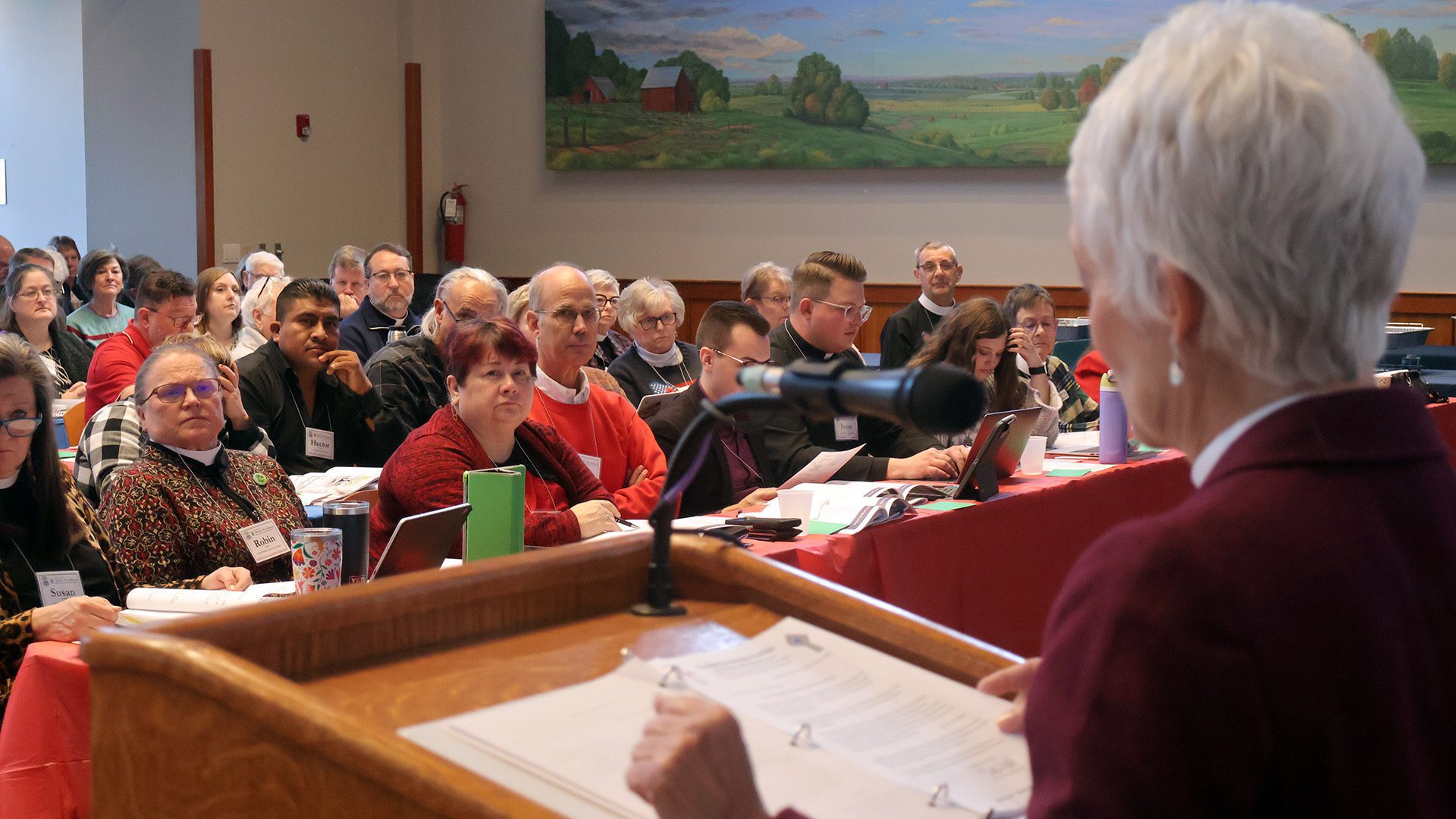 Donna Stanford at podium