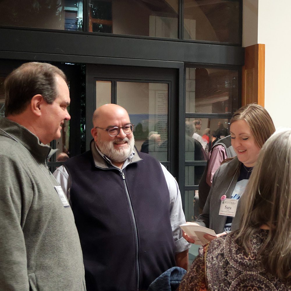 Mark Galus and others at registration