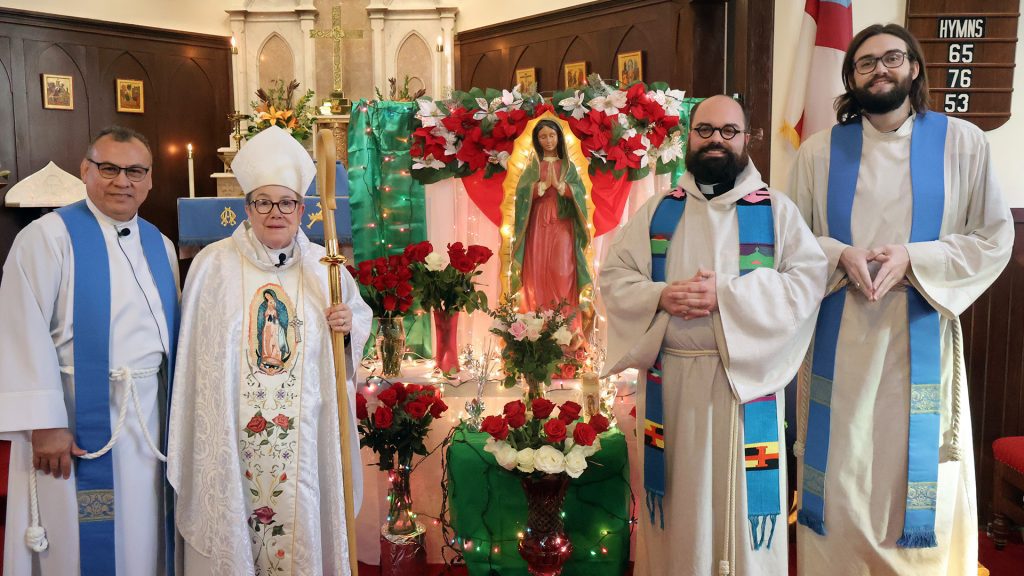 group posing with Guadalupe