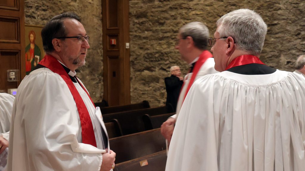 Fr. Andy and Fr. Tim chatting