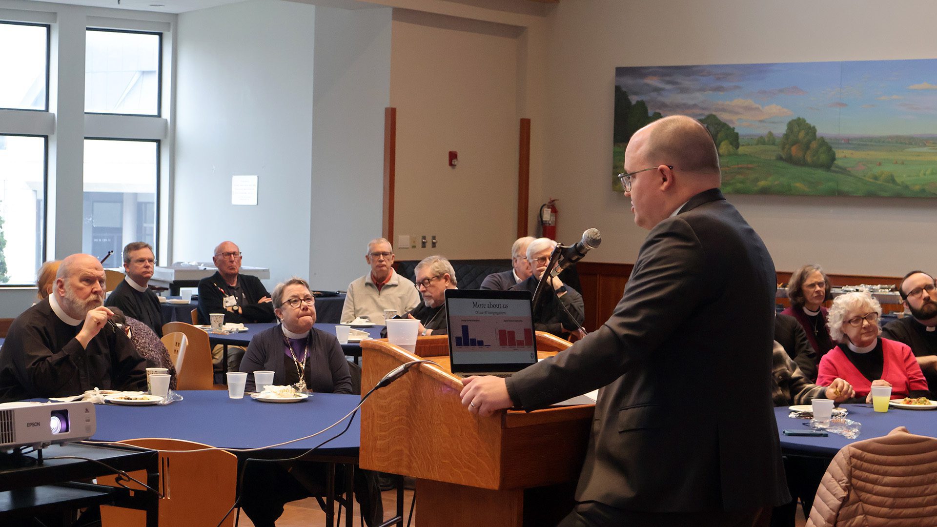 Fr. Steven King presenting to clergy